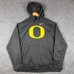 Nike Oregon Ducks Hoodie Mens XL Black Therma Fit Pullover Sweatshirt Swoosh